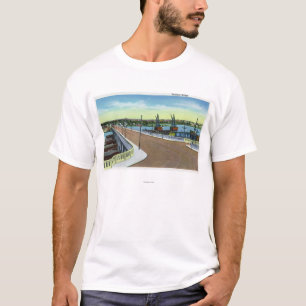 T-shirts Portland, MaineView da ponte de Portland
