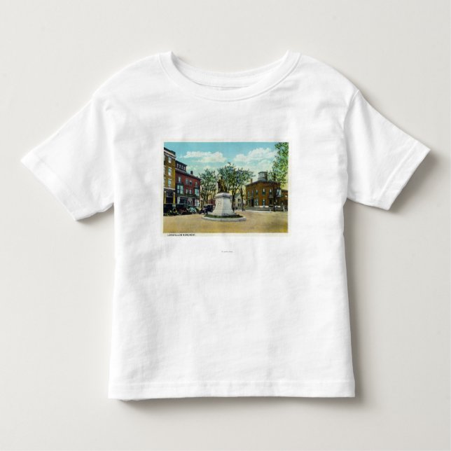 T-shirts Portland, monumento de MaineLongfellow e quadrado (Frente)