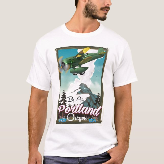 T-shirts Portland, Oregon viagens vintage (Frente)