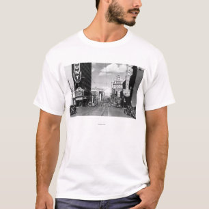 T-shirts Portland, OU vista de Broadway que olha norte