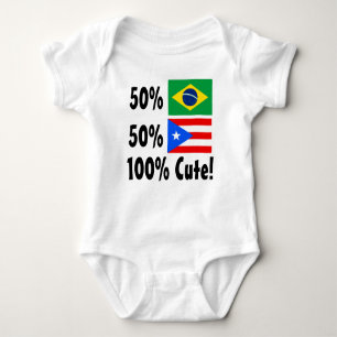 T-shirts Porto-riquenho 100% do brasileiro 50% de 50%