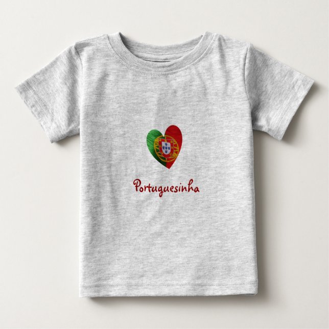 T-shirts Português: baby Heart & flag (Frente)