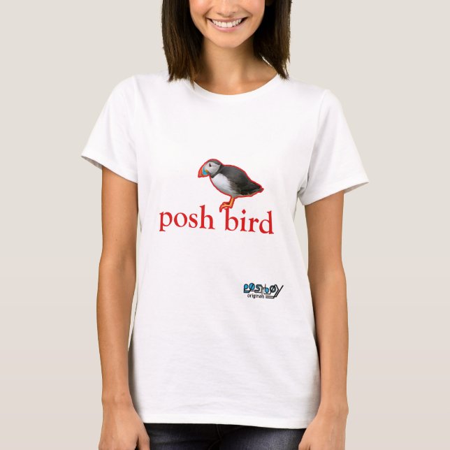 T-shirts poshbird (papagaio-do-mar vermelho) (Frente)
