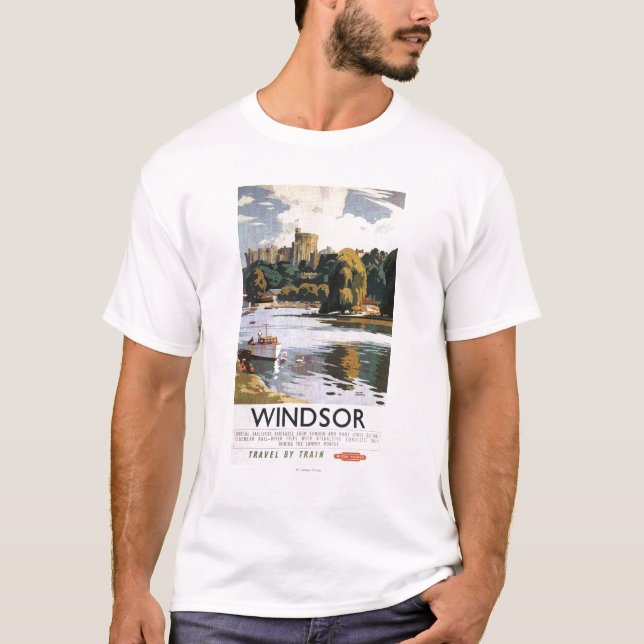 T-shirts Poster britânico de Tamisa do castelo de Windsor (Frente)