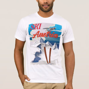T-shirts Poster das viagens vintage de Áustria do esqui
