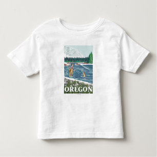 T-shirts Poster das viagens vintage do pescador da mosca