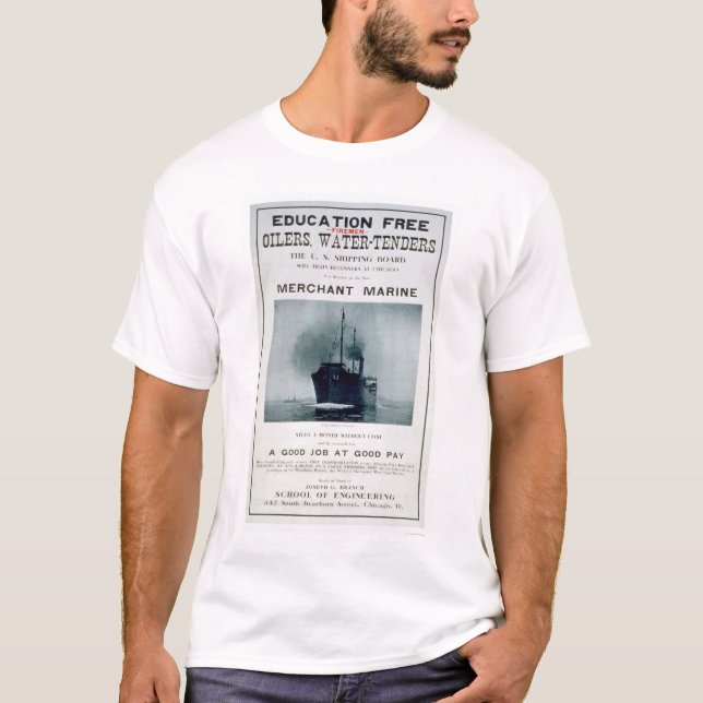 T-shirts Poster de recrutamento do fuzileiro naval mercante (Frente)