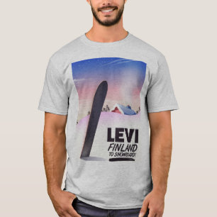 T-shirts Poster de viagens da snowboarding de Levi