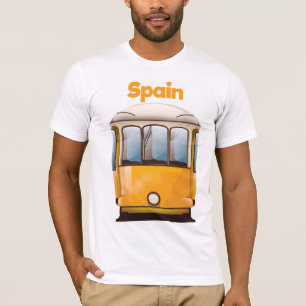 T-shirts poster de viagens de elétrico amarelo espanha