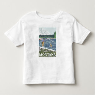 T-shirts Poster de viagens de FishermanMontanaVintage da