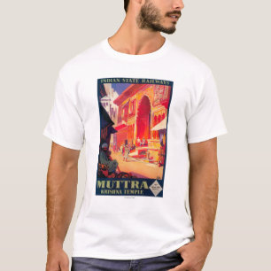 T-shirts Poster de viagens do templo de Muttra Krishna