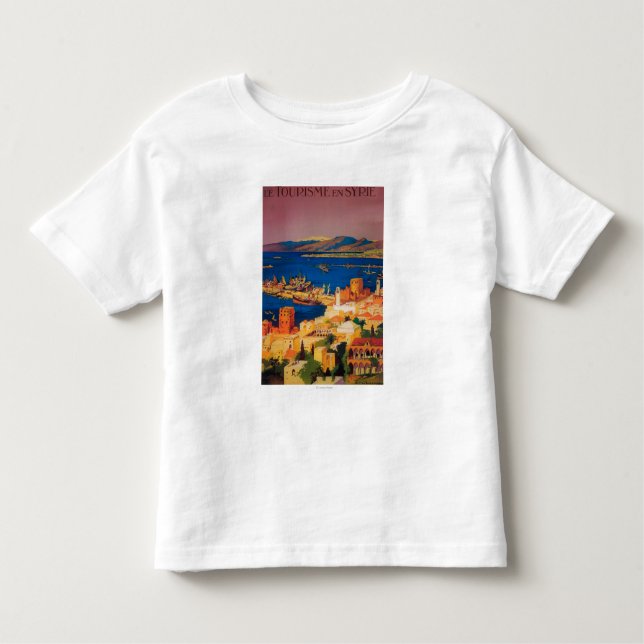 T-shirts Poster de viagens francês, visitando em Syria (Frente)