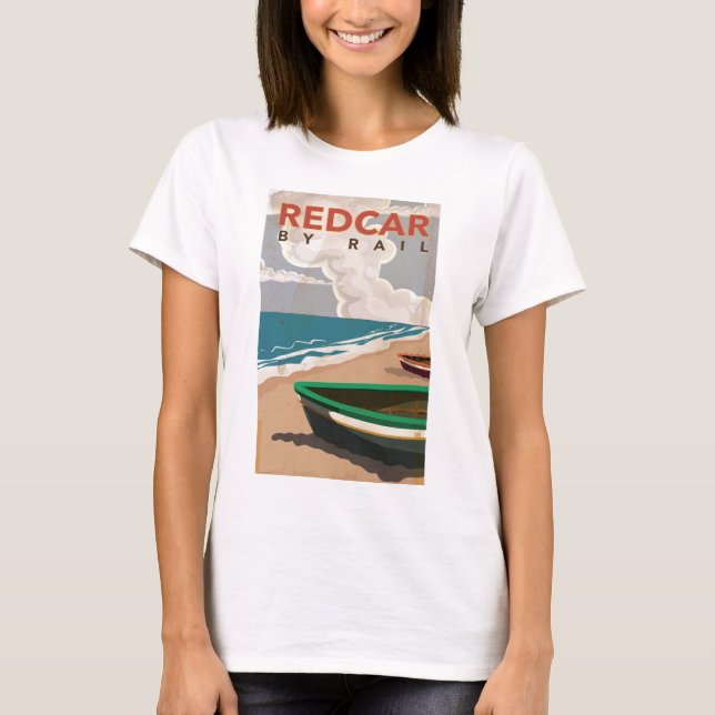 T-shirts Poster de viagens vintage de Redcar (Frente)