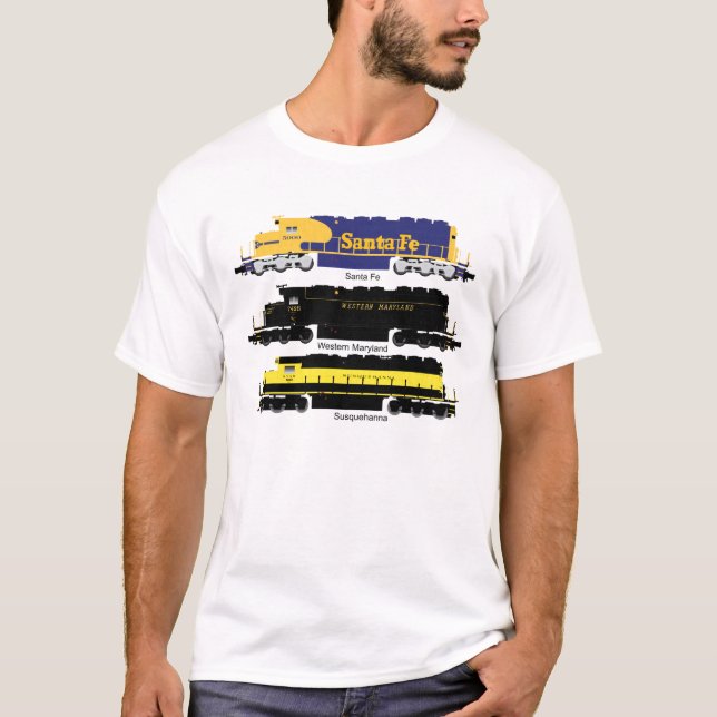 T-shirts Poster diesel da locomotiva SD40 elétrica (Frente)