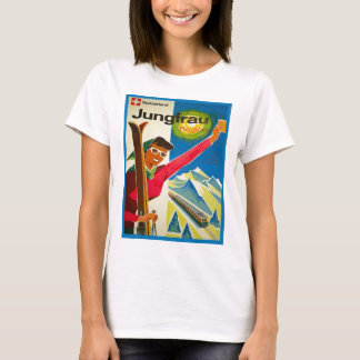 T-shirts Poster do esqui do vintage, região de Jungfrau,