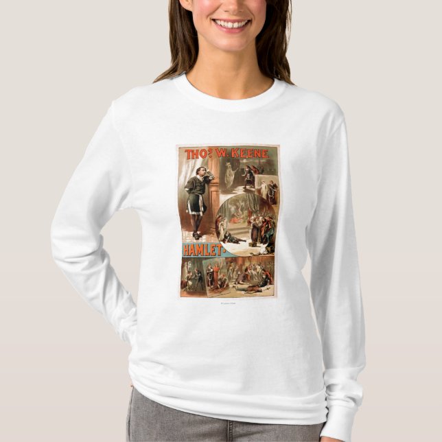 T-shirts Poster do teatro de William Shakespeare "Hamlet" (Frente)
