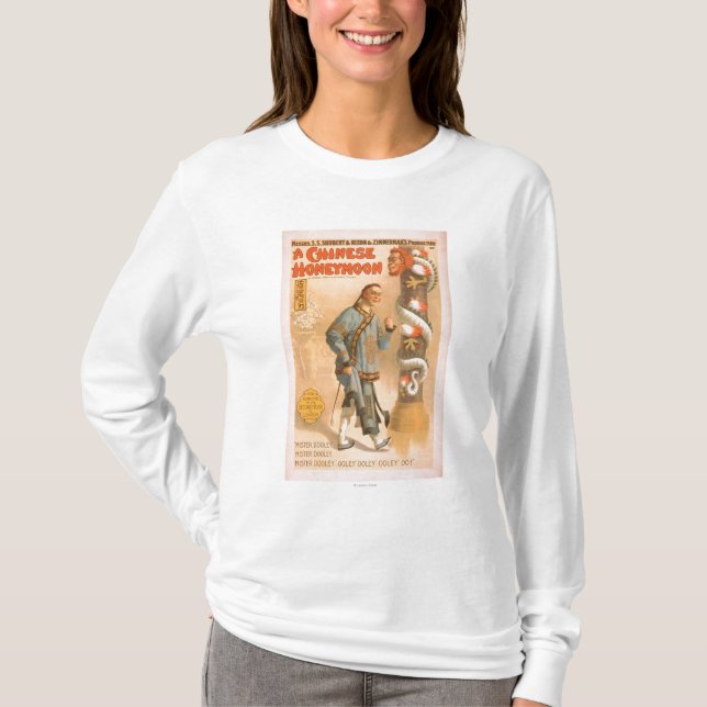 T-shirts "Poster teatral do jogo de uma lua de mel chinesa" (Frente)