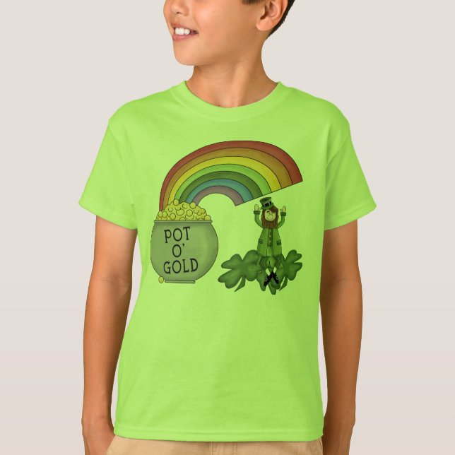 T-shirts Pote de ouro irlandês (Frente)