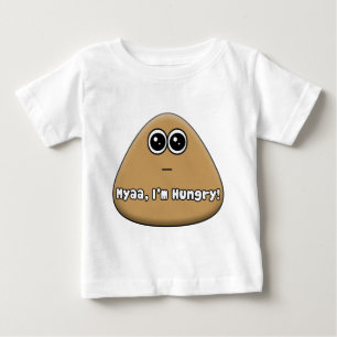 T-shirts Pou com fome com texto