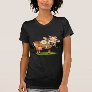 T-shirts Pouca vaca do jérsei que come a margarida