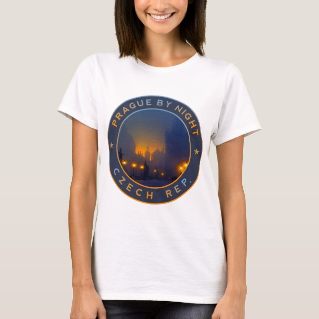 T-shirts Praha da Noite (Frente)