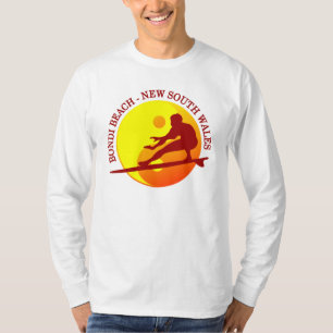T-shirts Praia de Bondi do surfista do zen (Sunburst)