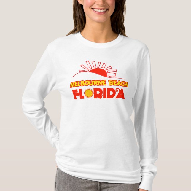 T-shirts Praia de Melbourne, Florida (Frente)