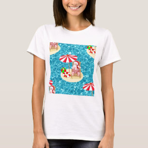 T-shirts praia Papai Noel do xmas
