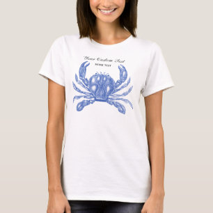 T-shirts Praia Personalizada do Caranguejo Azul Náutico le