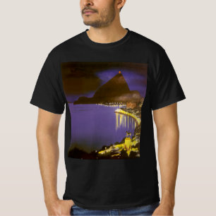 T-shirts Praia Vintage à Noite no Rio De Janeiro, Brasil