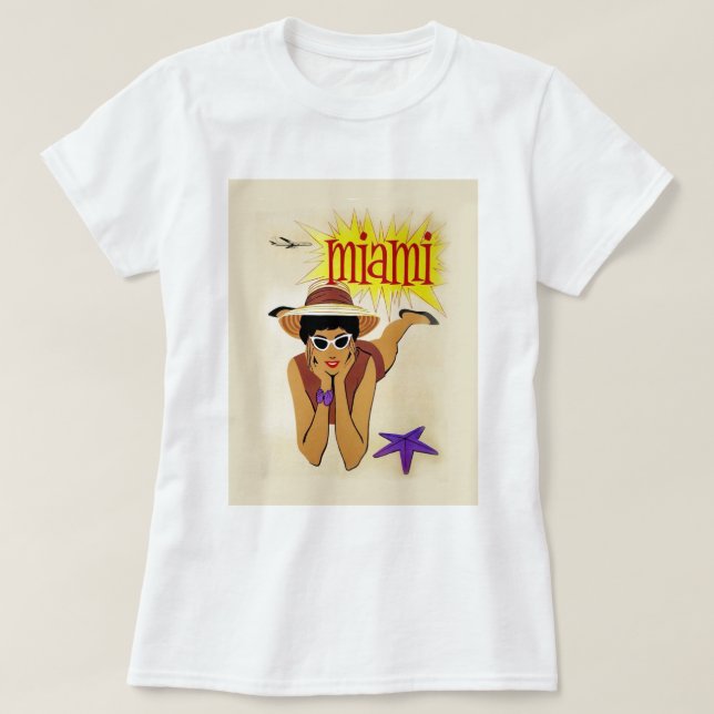 T-shirts Praia Vintage Miami (Frente do Design)
