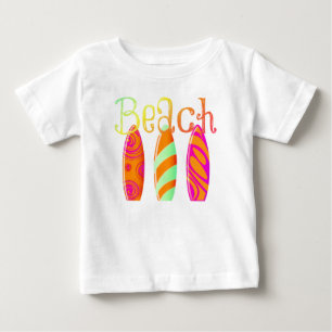 T-shirts Pranchas Coloridas na Praia