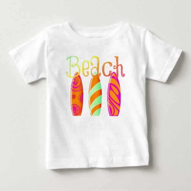T-shirts Pranchas Coloridas na Praia (Frente)