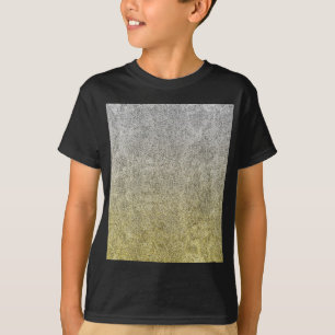 T-shirts Prateado de queda e gradiente de brilho Dourado