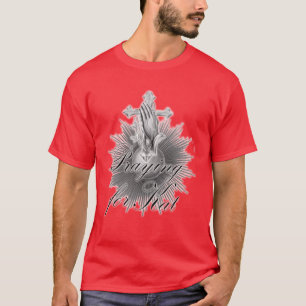 T-shirts Praying vermelho para o T do Kat