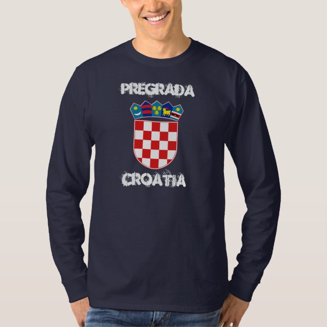 T-shirts Pregrada, Croácia com brasão de armas (Frente)