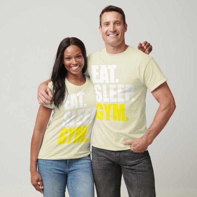 T-shirts Preparação - Comer, Dormir, Gym (Unissex)