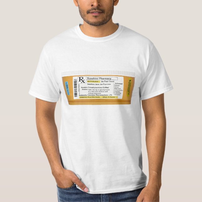 T-shirts Prescrição para o café (Frente)