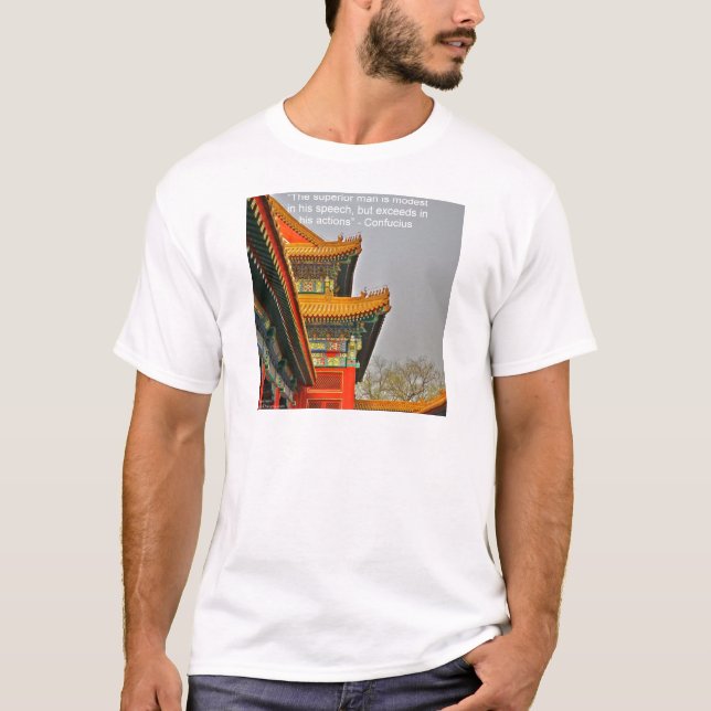 T-shirts Presente com Citação de Confúcio sobre Arquitetura (Frente)