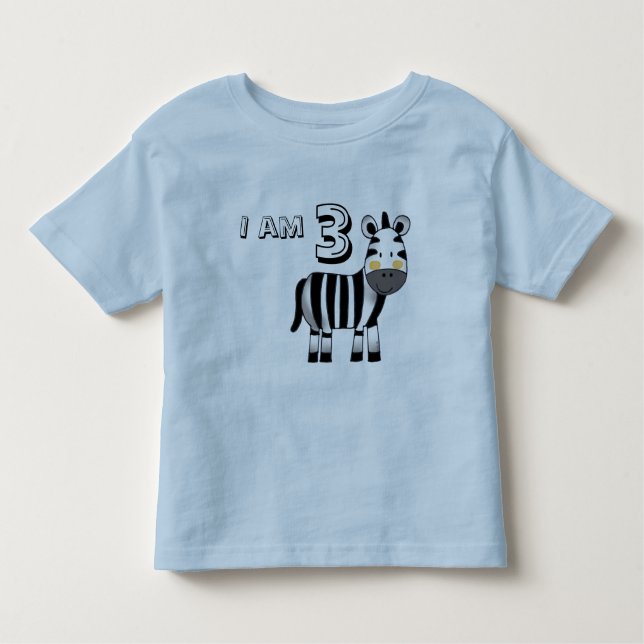T-shirts presente de 3 anos (zebra) (Frente)