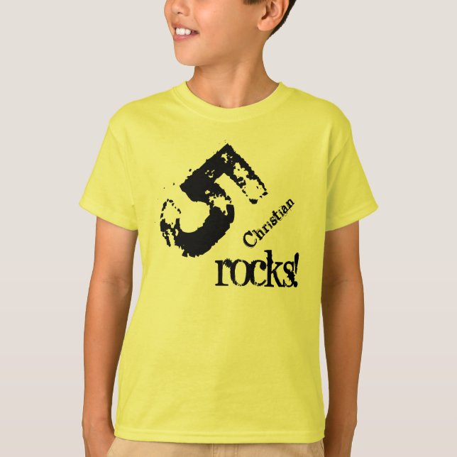 T-shirts Presente de 5 de aniversário para número de 5 anos (Frente)