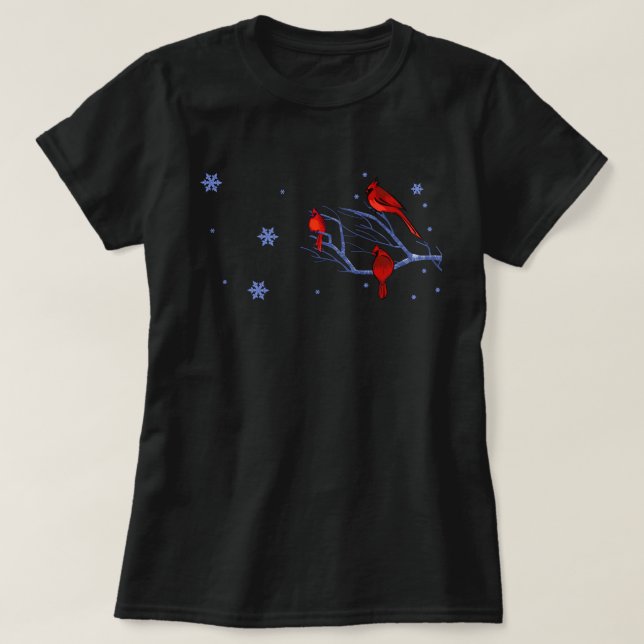 T-shirts Presente de Natal dos Cardinais Vermelhos (Frente do Design)
