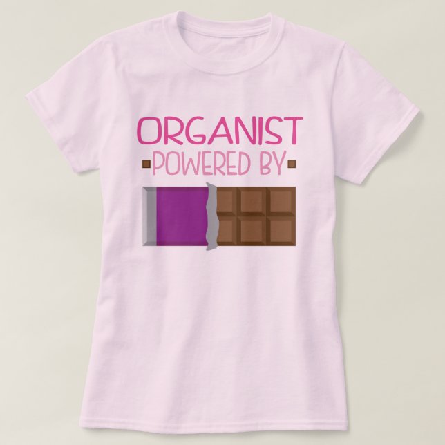 T-shirts Presente do chocolate do organista para ela (Frente do Design)