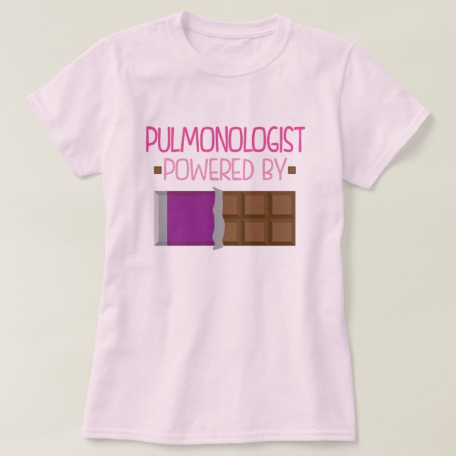T-shirts Presente do chocolate do Pulmonologist para ela (Frente do Design)