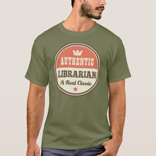 T-shirts Presente (engraçado) autêntico do bibliotecário (Frente)