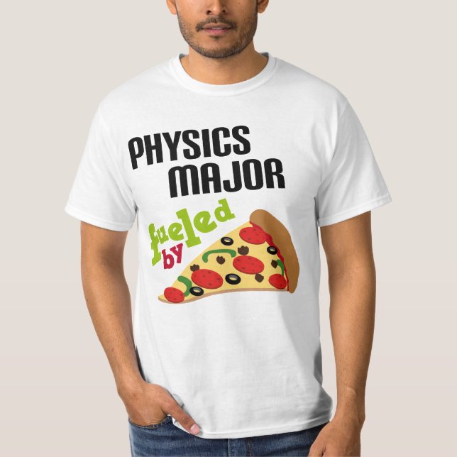 T-shirts Presente principal da física (pizza) (Frente)
