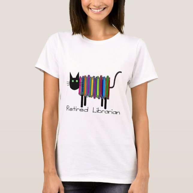 T-shirts Presentes aposentados do gato do livro do (Frente)