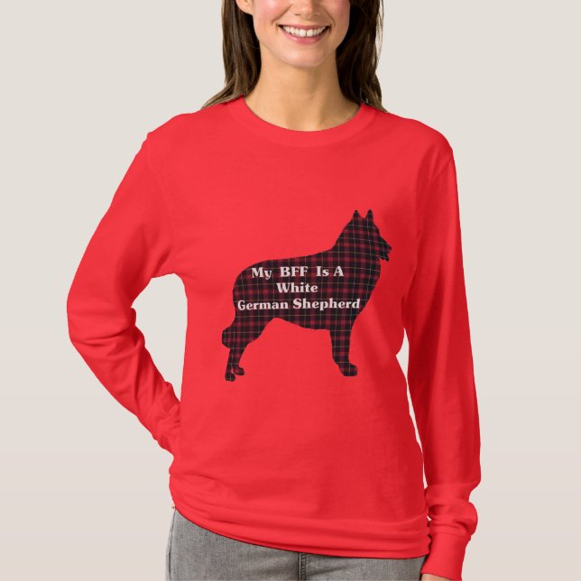 T-shirts Presentes BFF de GERMAN SHEPHERD BRANCO (Frente)