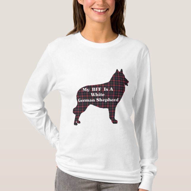 T-shirts Presentes BFF de GERMAN SHEPHERD BRANCO (Frente)