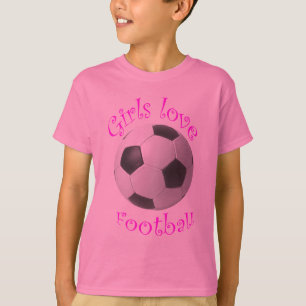 T-shirts Presentes da arte do futebol do amor das meninas